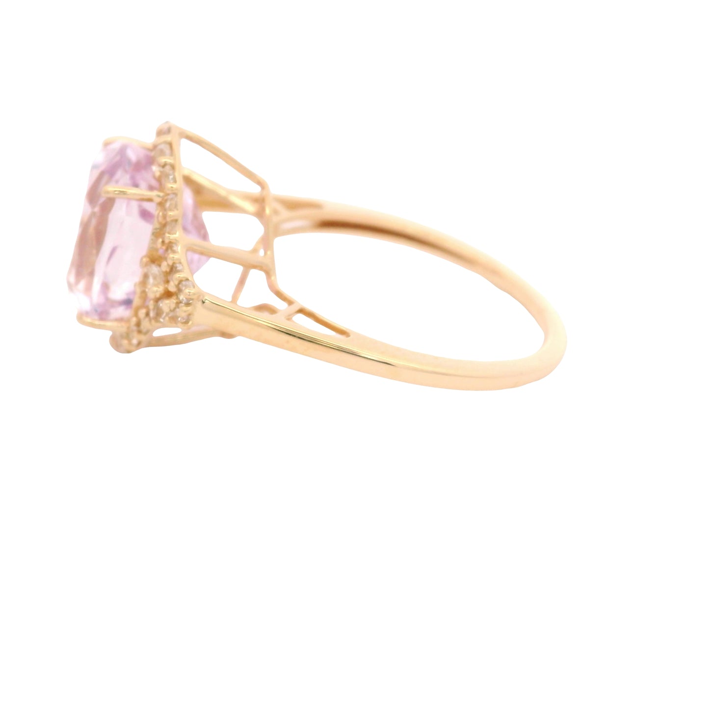 5.67 Ct Cushion Kunzite 14K Gold Ring