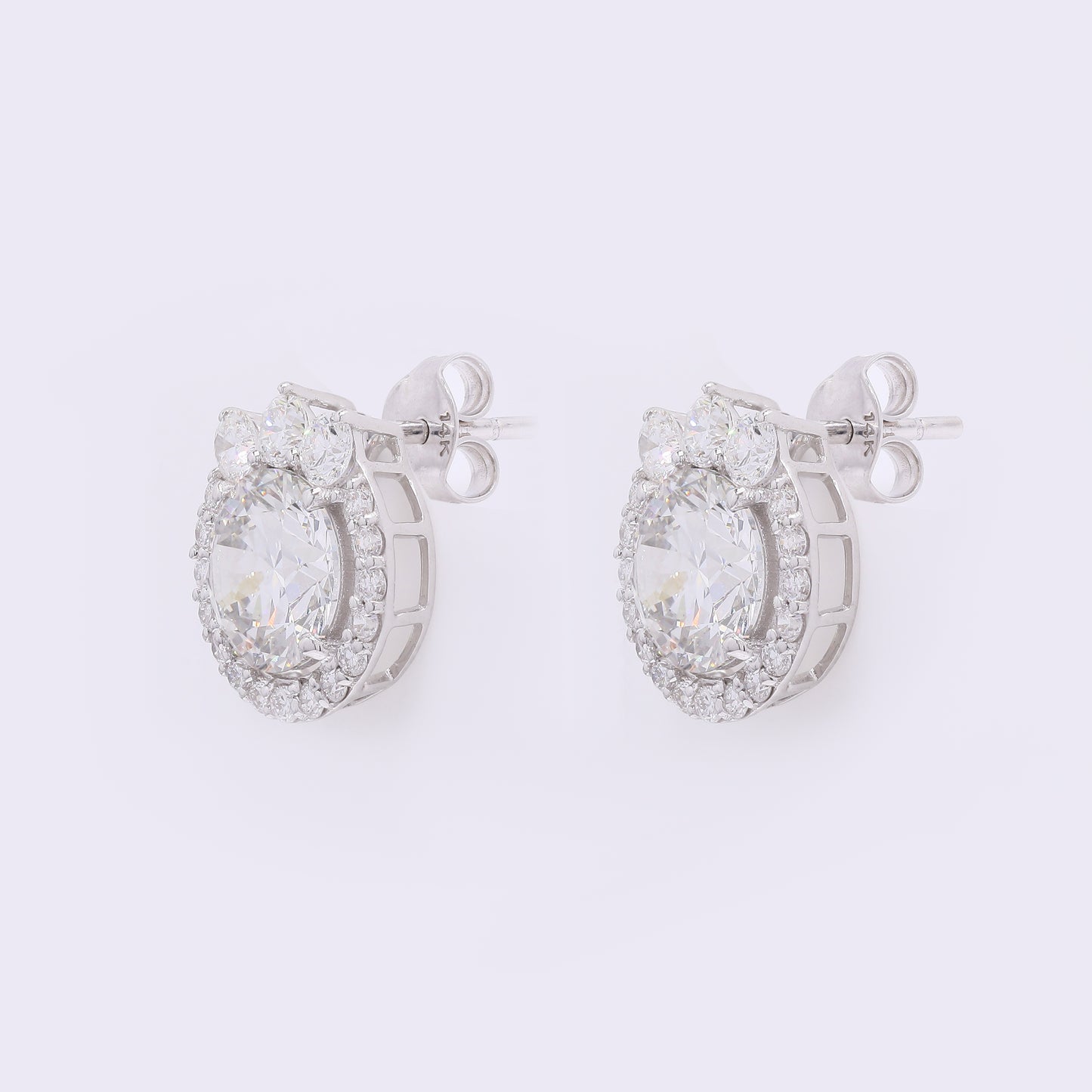 4.00 Carats Lab Grown Diamond 14K Gold Earrings