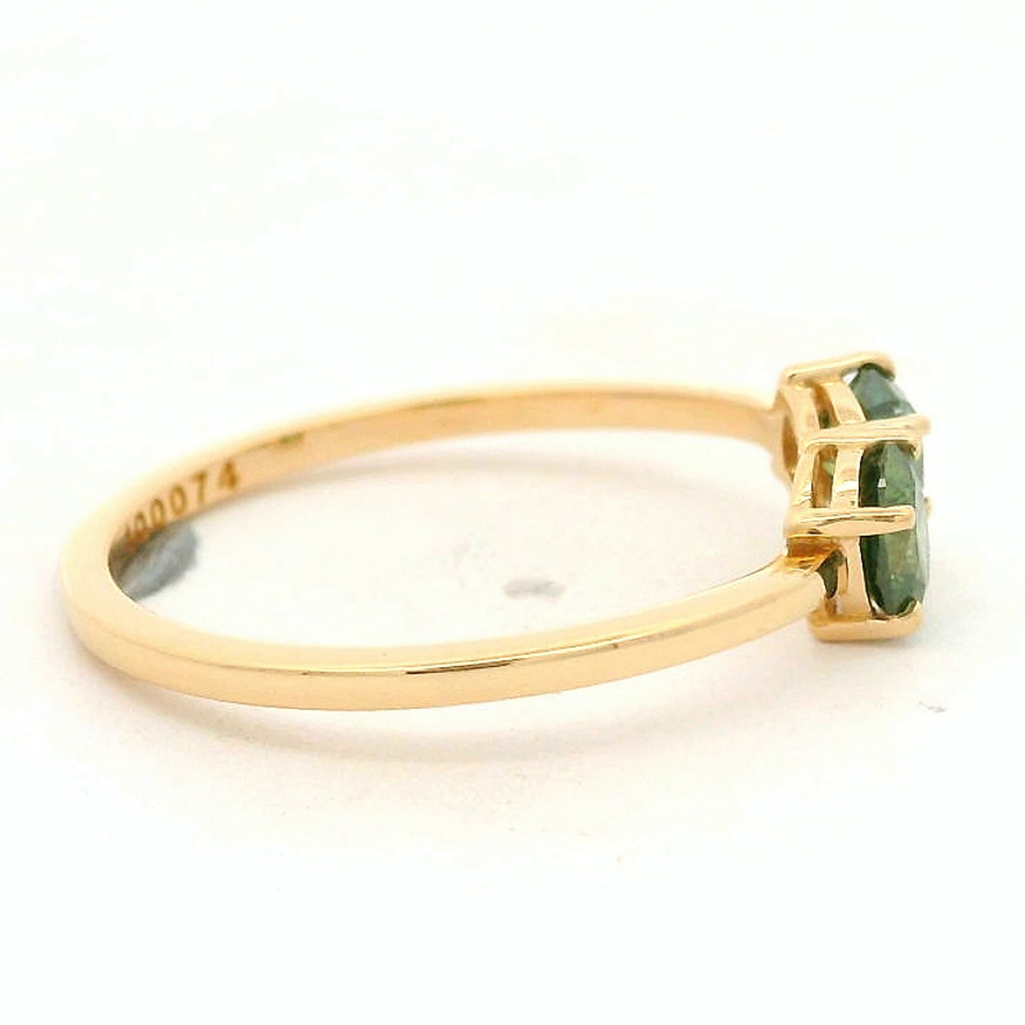 0.55 Ct Oval Green Diamond 14K Gold Ring