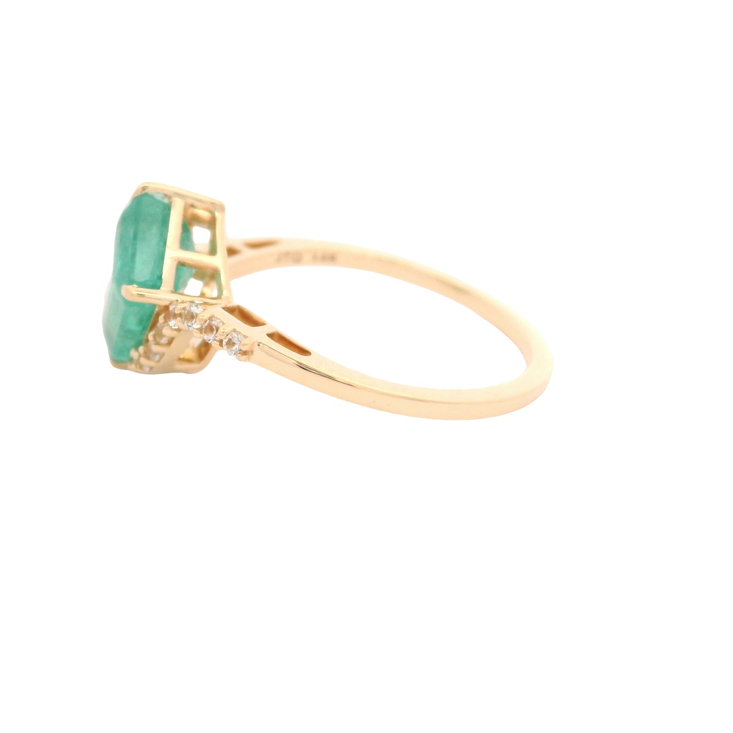 2.32 Ct Octagon Emerald 14K Gold Ring