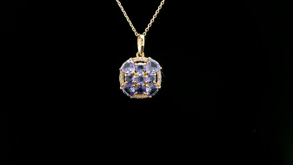1.61 Ct Trillion Tanzanite 14K Gold Pendant