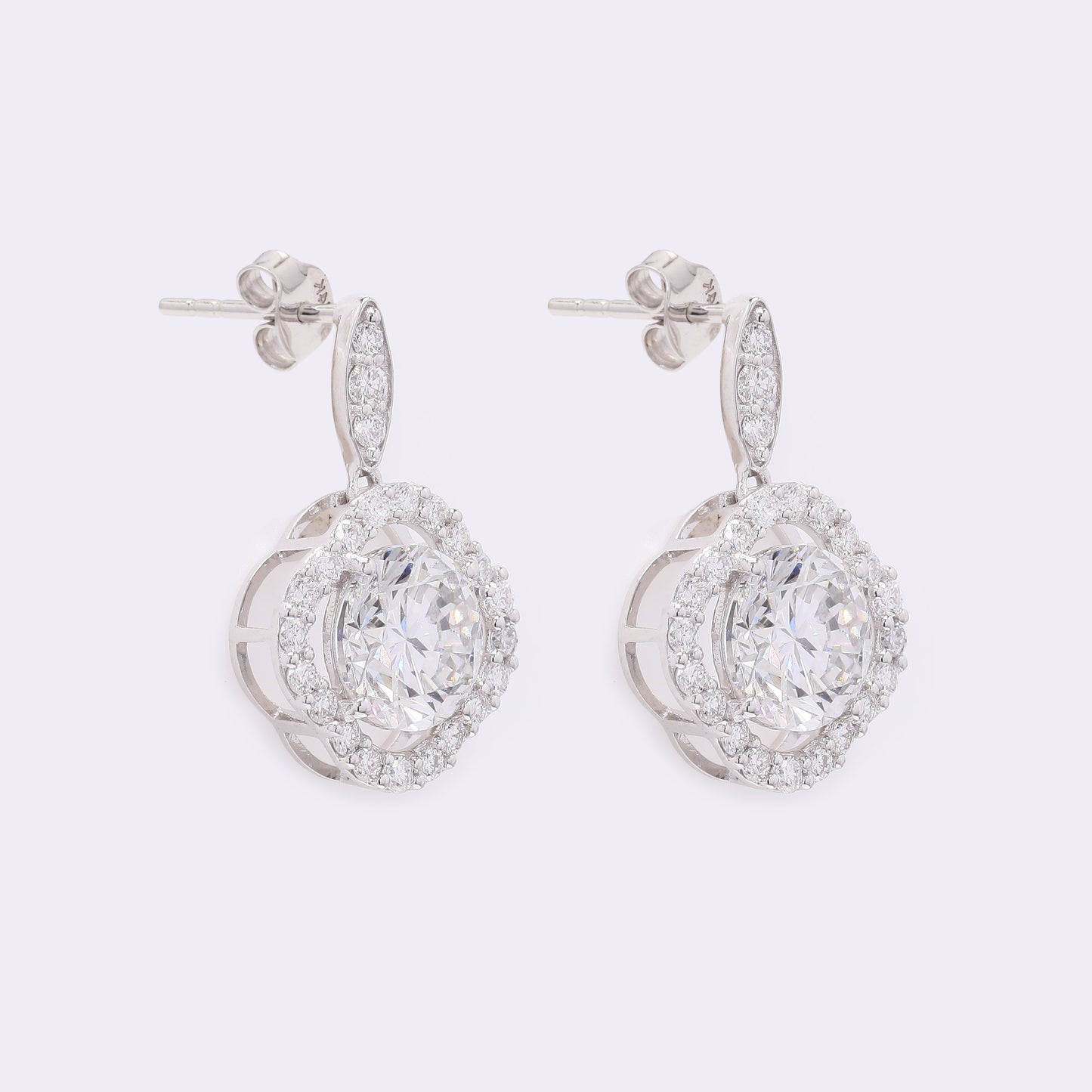 3.58 Carats Lab Grown Diamond 14K Gold Earrings