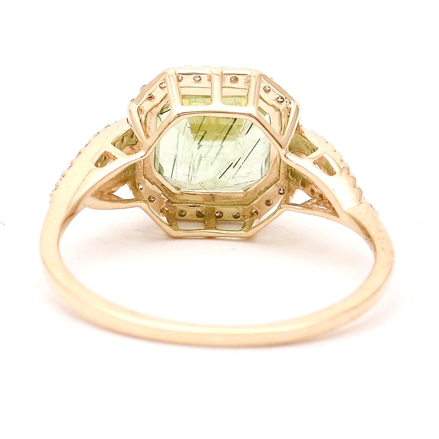 2.57 Ct Octagon Natural Eridot 14K Gold Ring