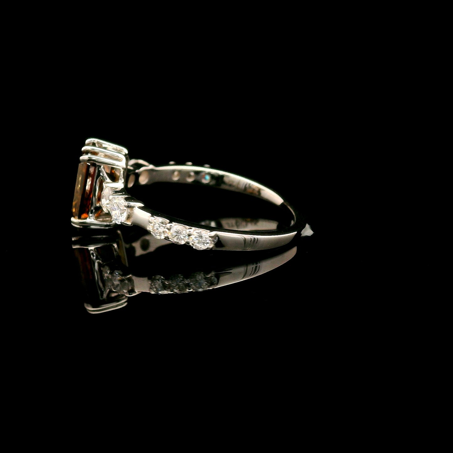 2.00 Carats Red Lab Grown Diamond 14K Gold Ring