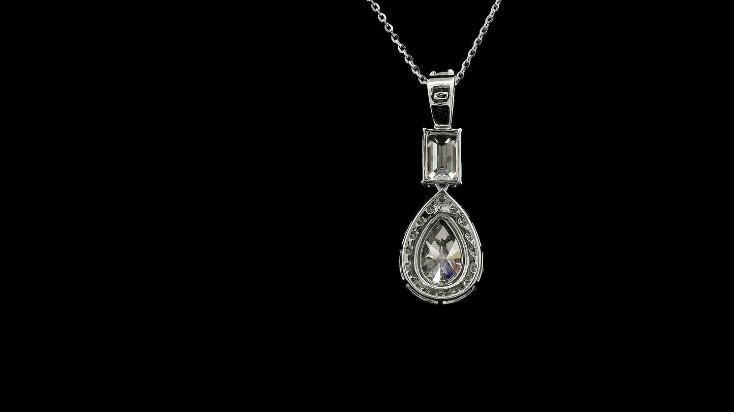 3.01 Carats Lab Grown Diamond 14K Gold Pendant