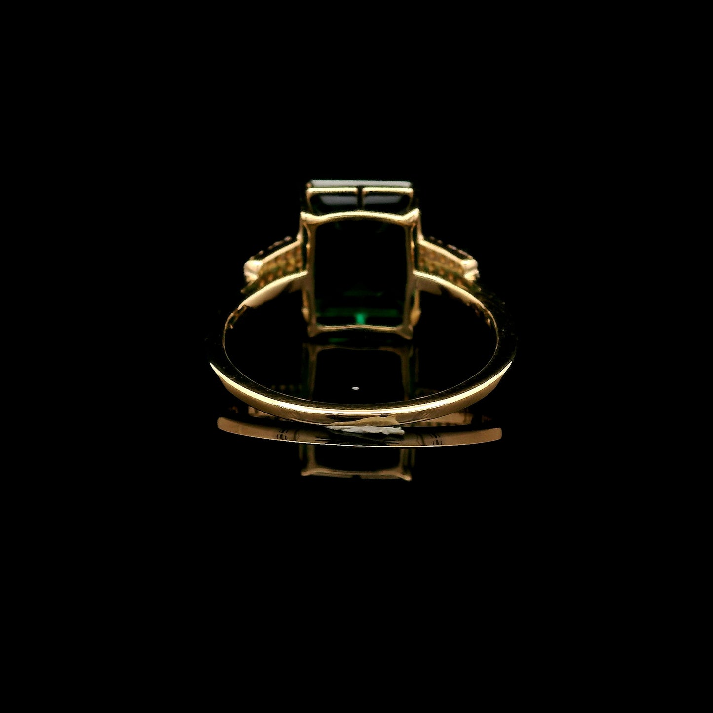 3.63 Ct Emerald Cut Lab Grown Emerald 14K Gold Ring