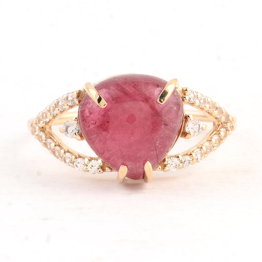 5.35 Ct Heart Tourmaline 14K Gold Ring