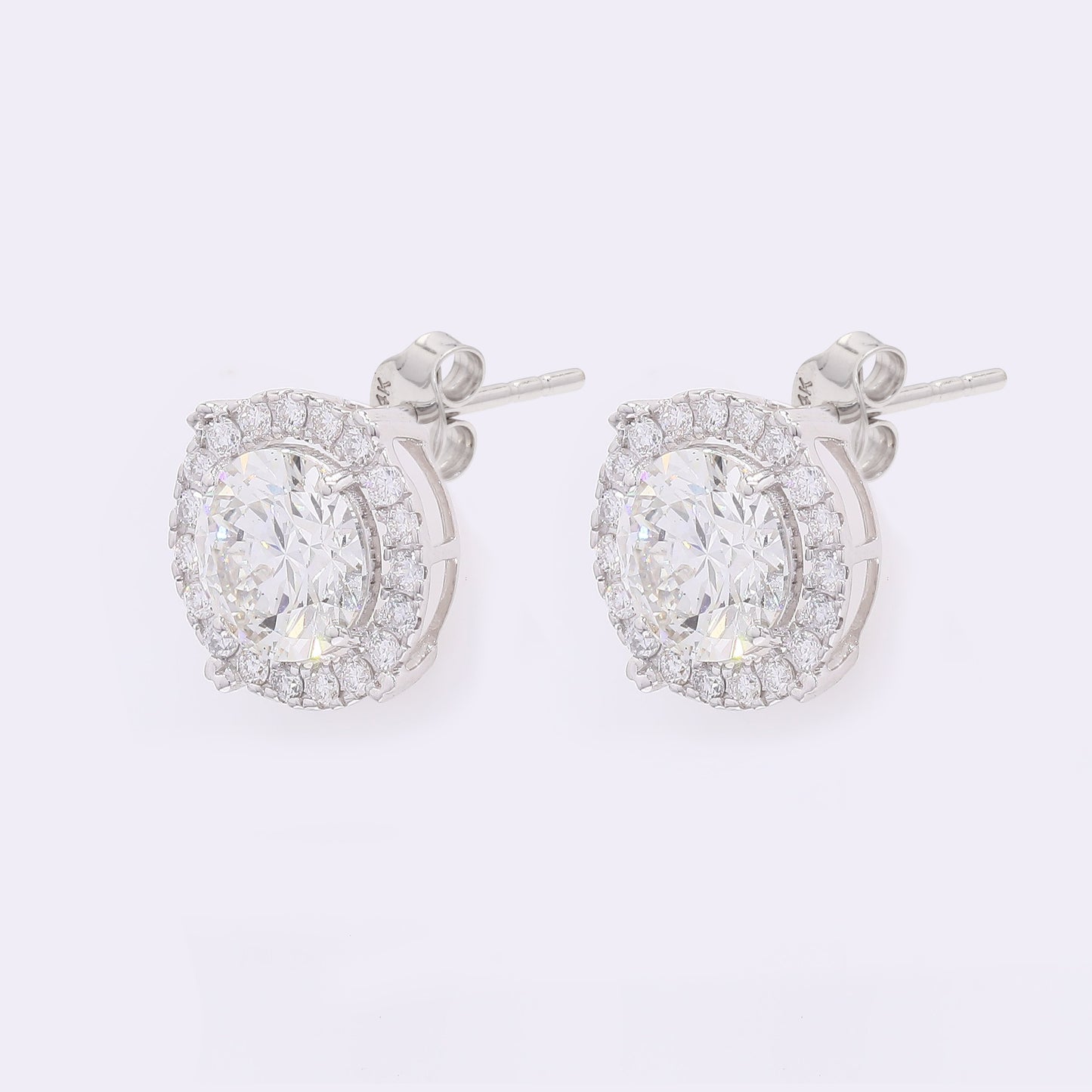 3.51 Carats Lab Grown Diamond 14K Gold Earrings