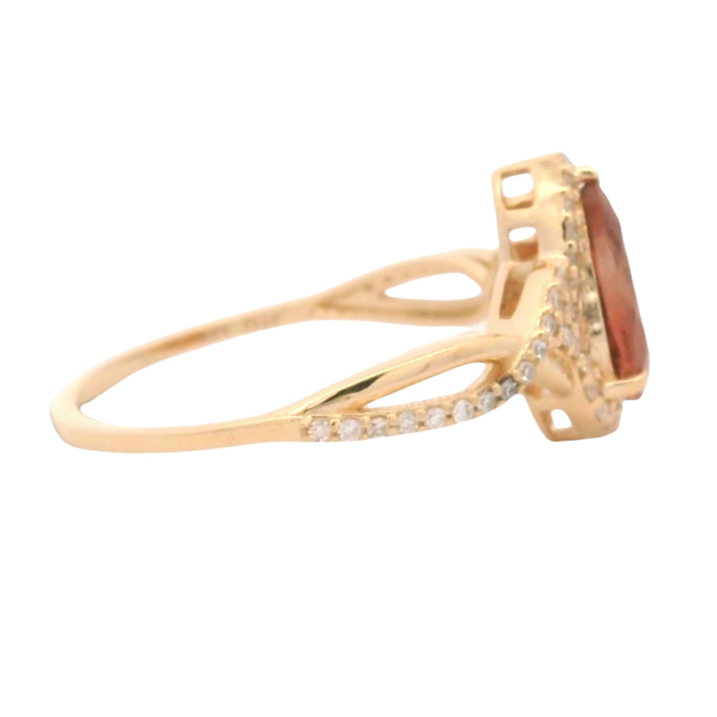 1.20 Ct Pear Oregon Sunstone 14K Gold Ring