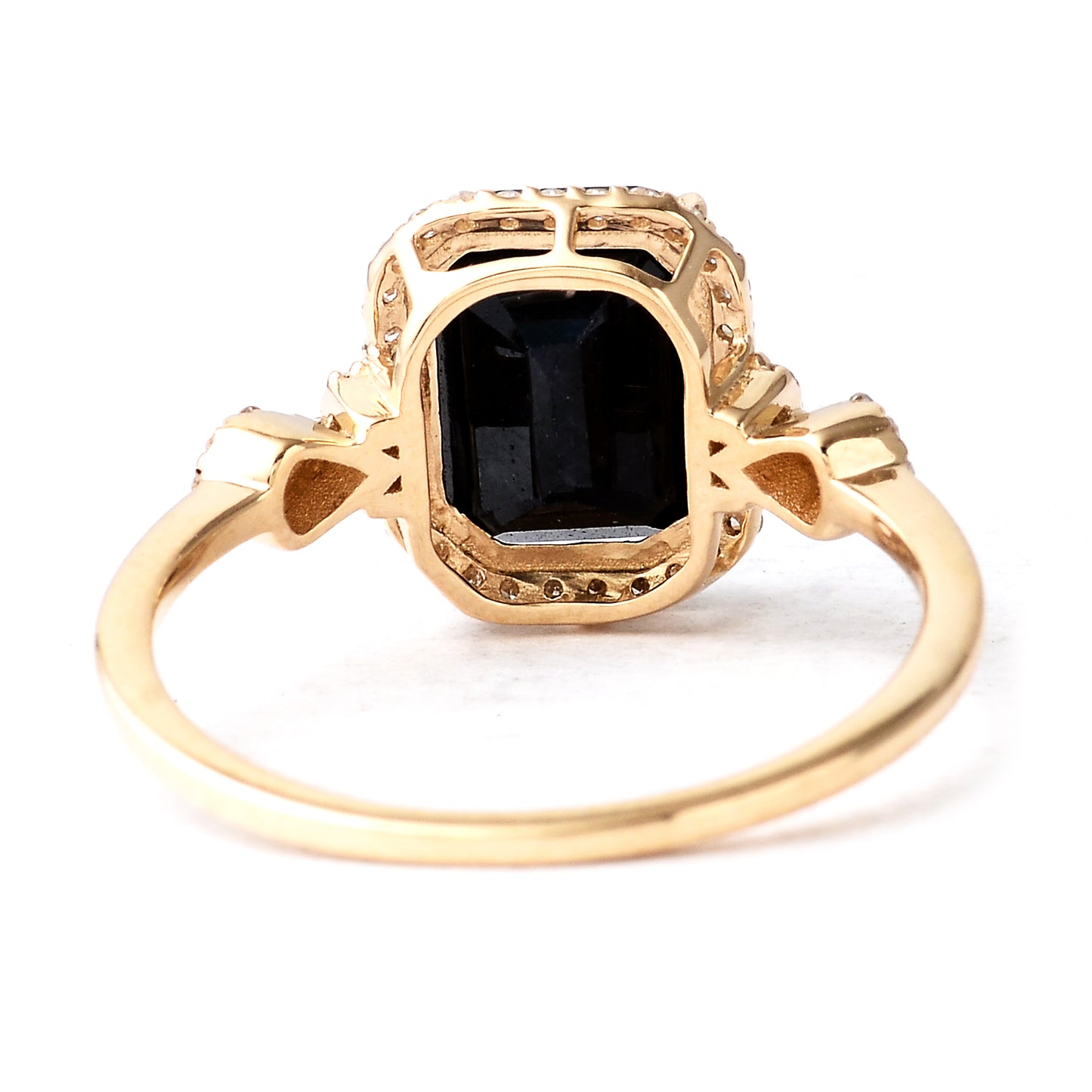 3.08 Ct Emerald Cut Natural Corundum Sapphire 14K Gold Ring