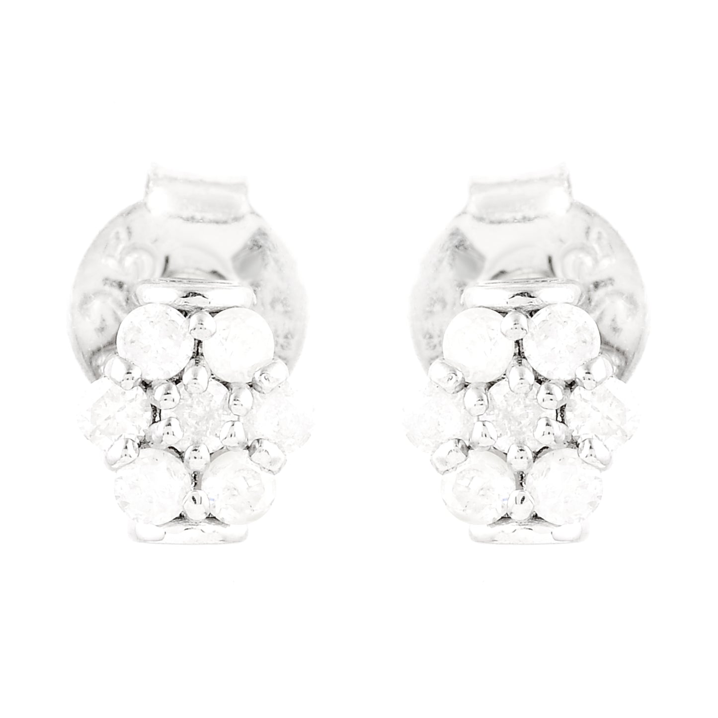 0.39 Ct Round Diamond 925 Silver Earrings