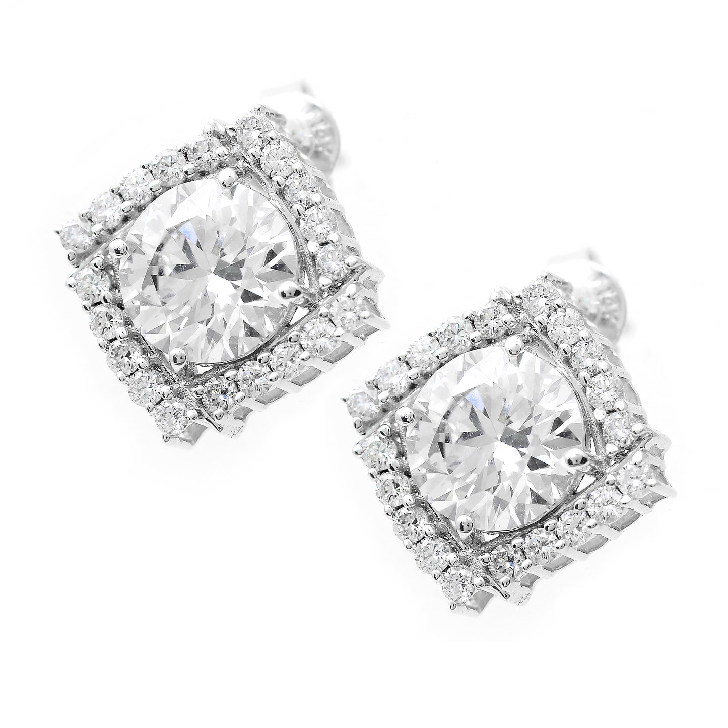 3.61 Carats Lab Grown Diamond 14K Gold Earrings