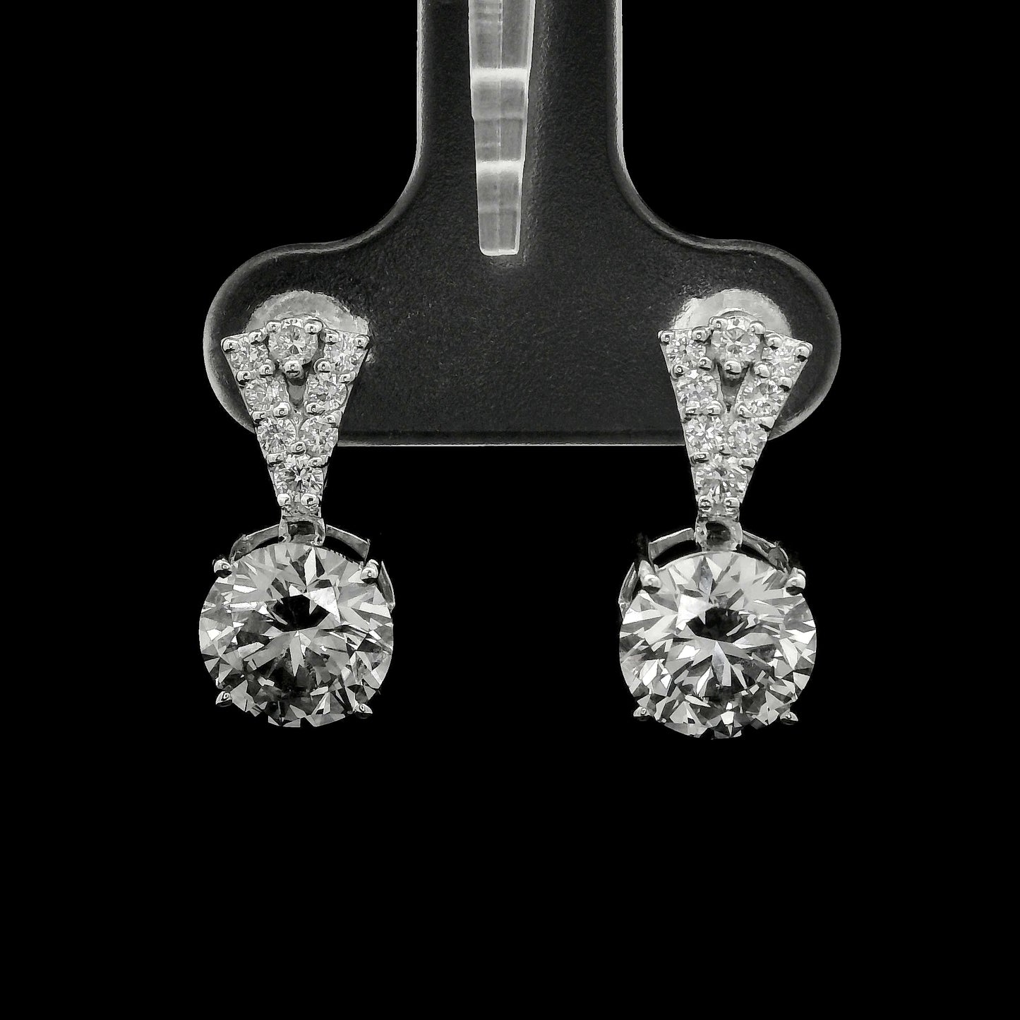 3.52 Carats Lab Grown Diamond 14K Gold Earrings