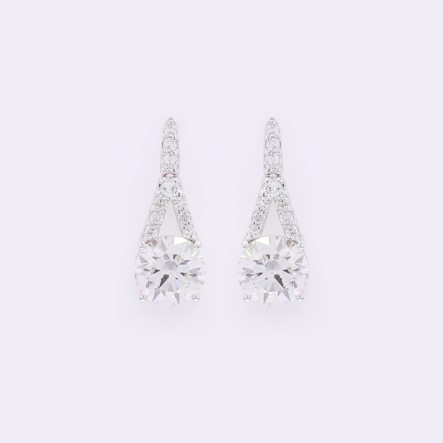 3.22 Carats Lab Grown Diamond 14K Gold Earrings