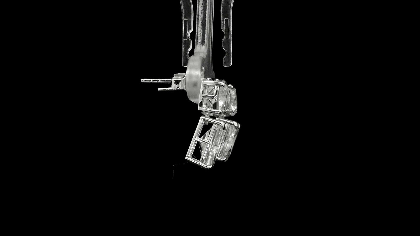 5.36 Carats Lab Grown Diamond 14K Gold Earrings