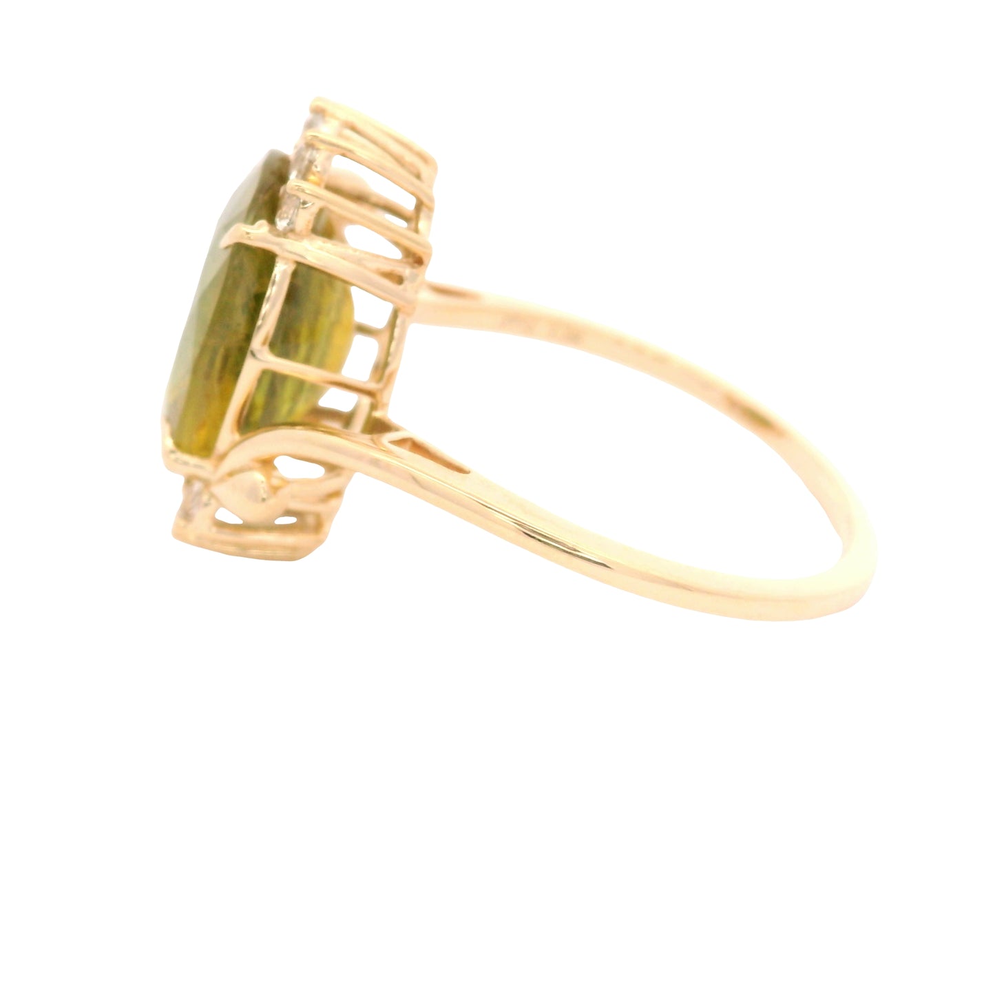 5.67 Ct Oval Fancy Sapphire 14K Gold Ring
