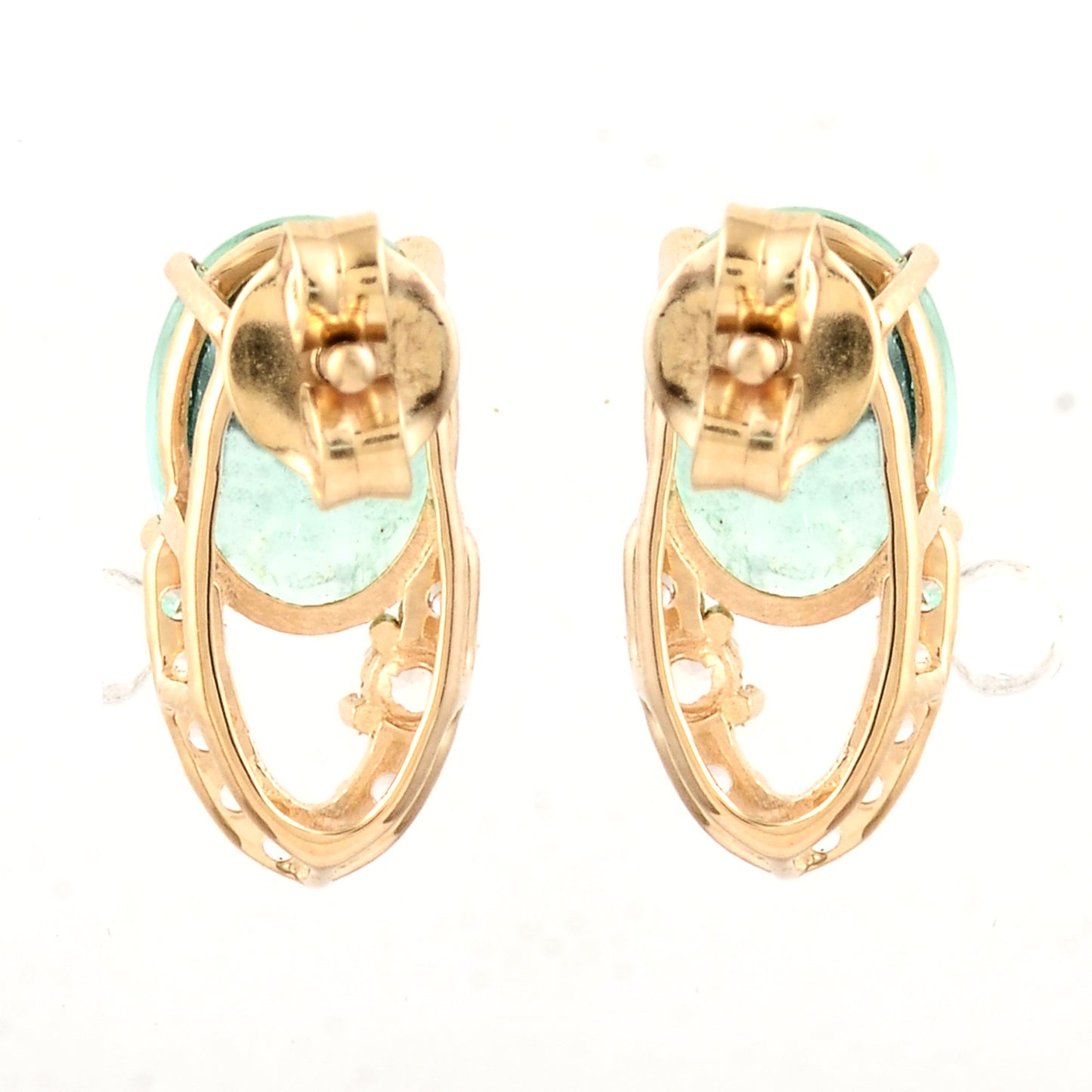 2.86 Ct Oval Emerald 14K Gold Earrings