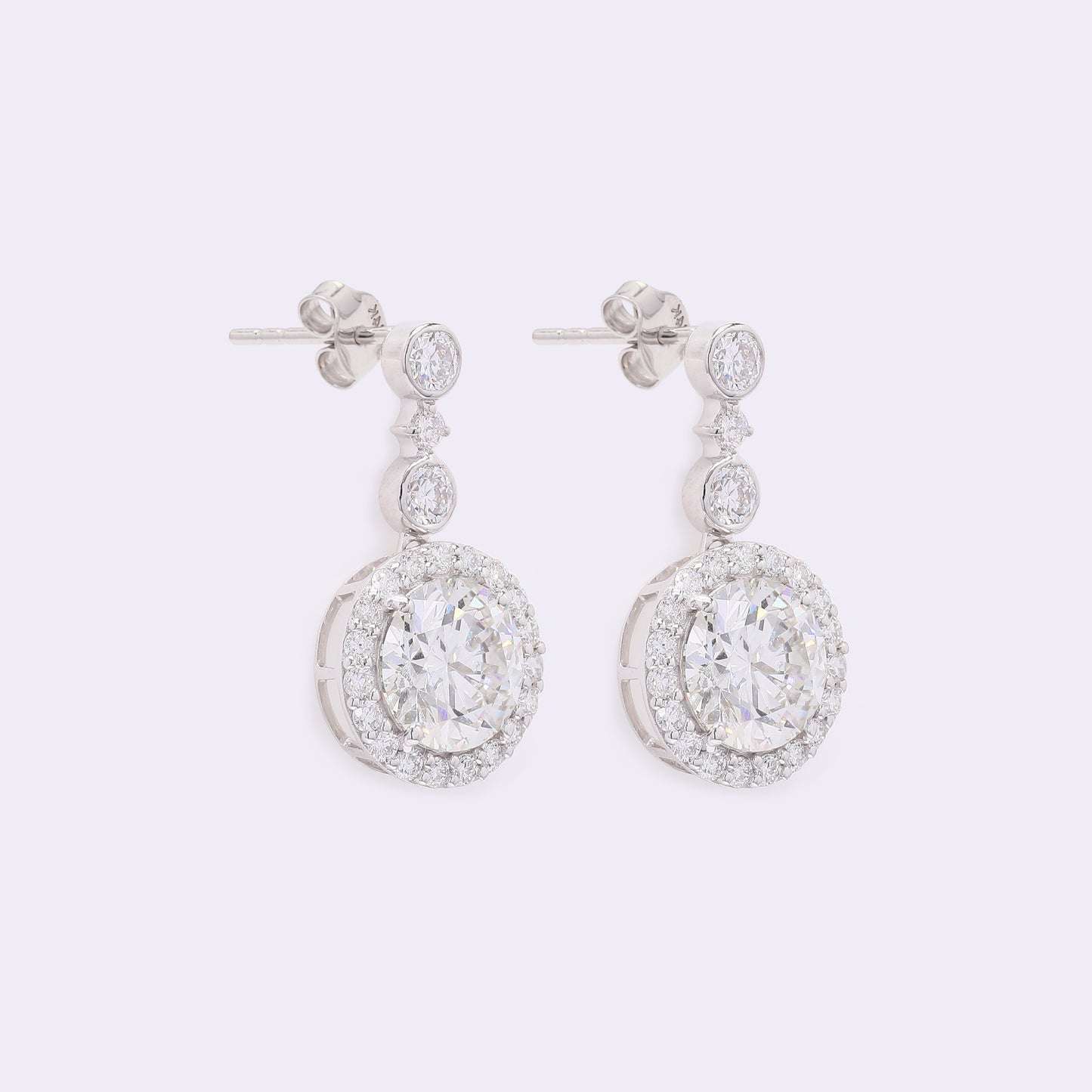 4.07 Carats Lab Grown Diamond 14K Gold Earrings