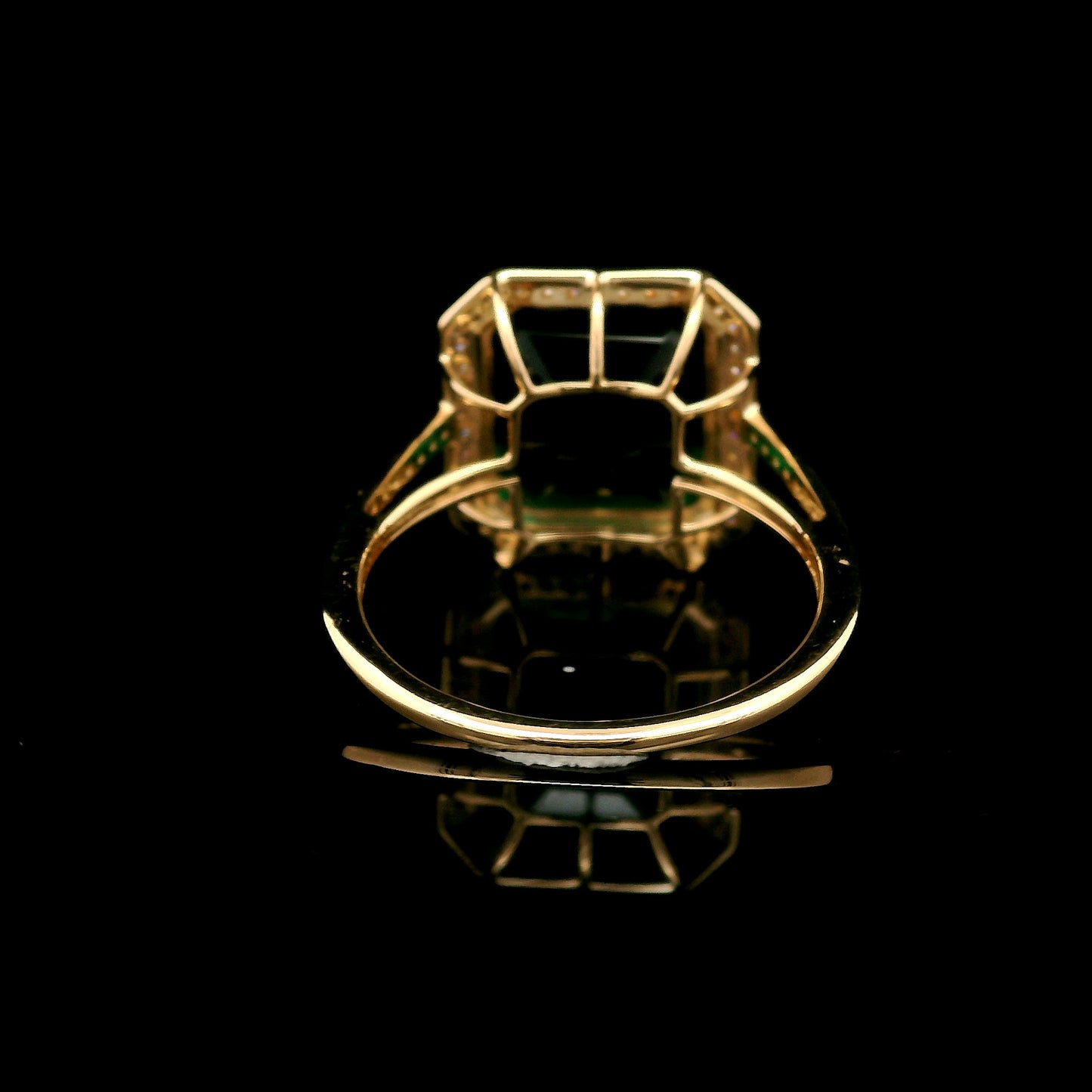 5.74 Ct Emerald Cut Lab Grown Emerald 14K Gold Ring