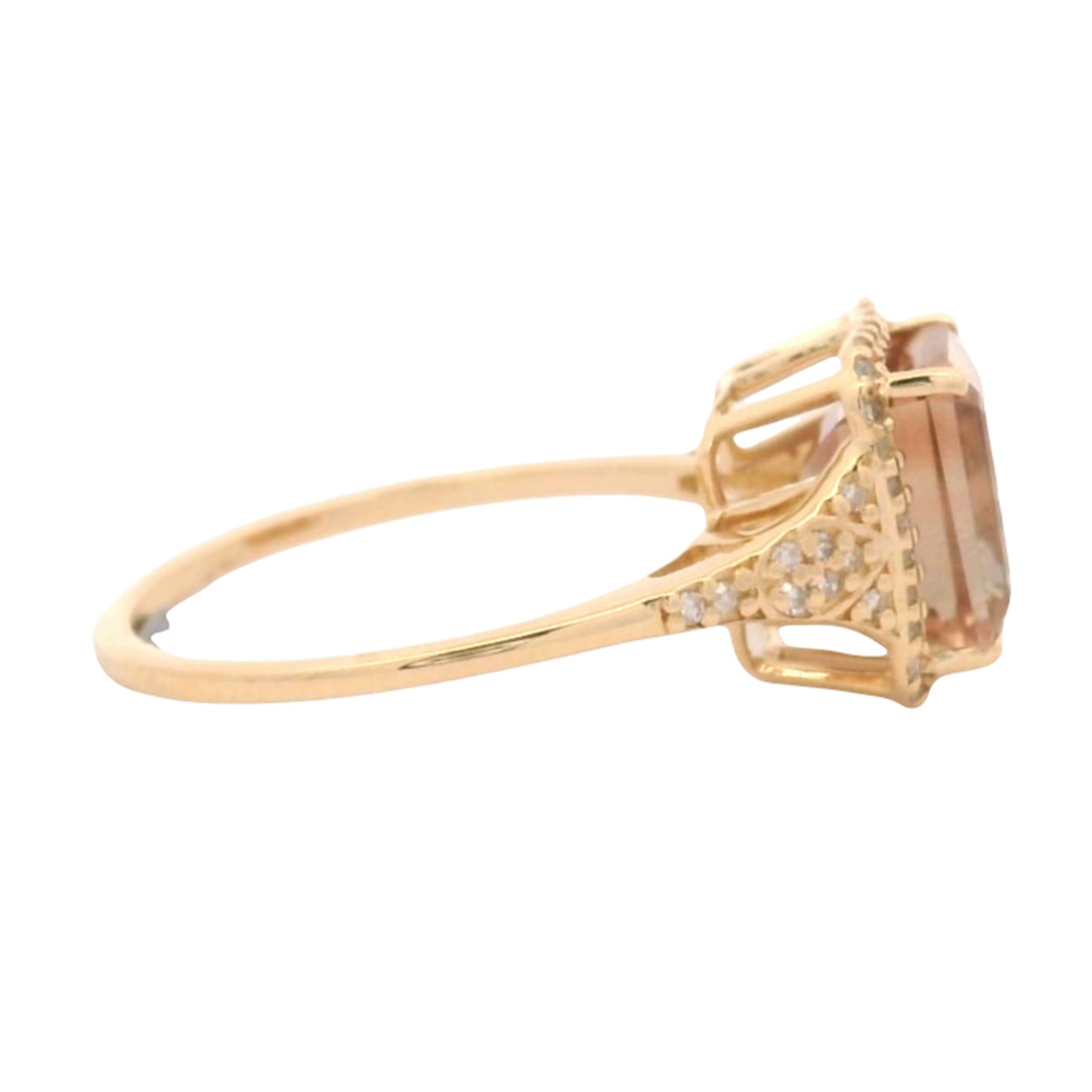 2.65 Ct Octagon Oregon Sunstone 14K Gold Ring