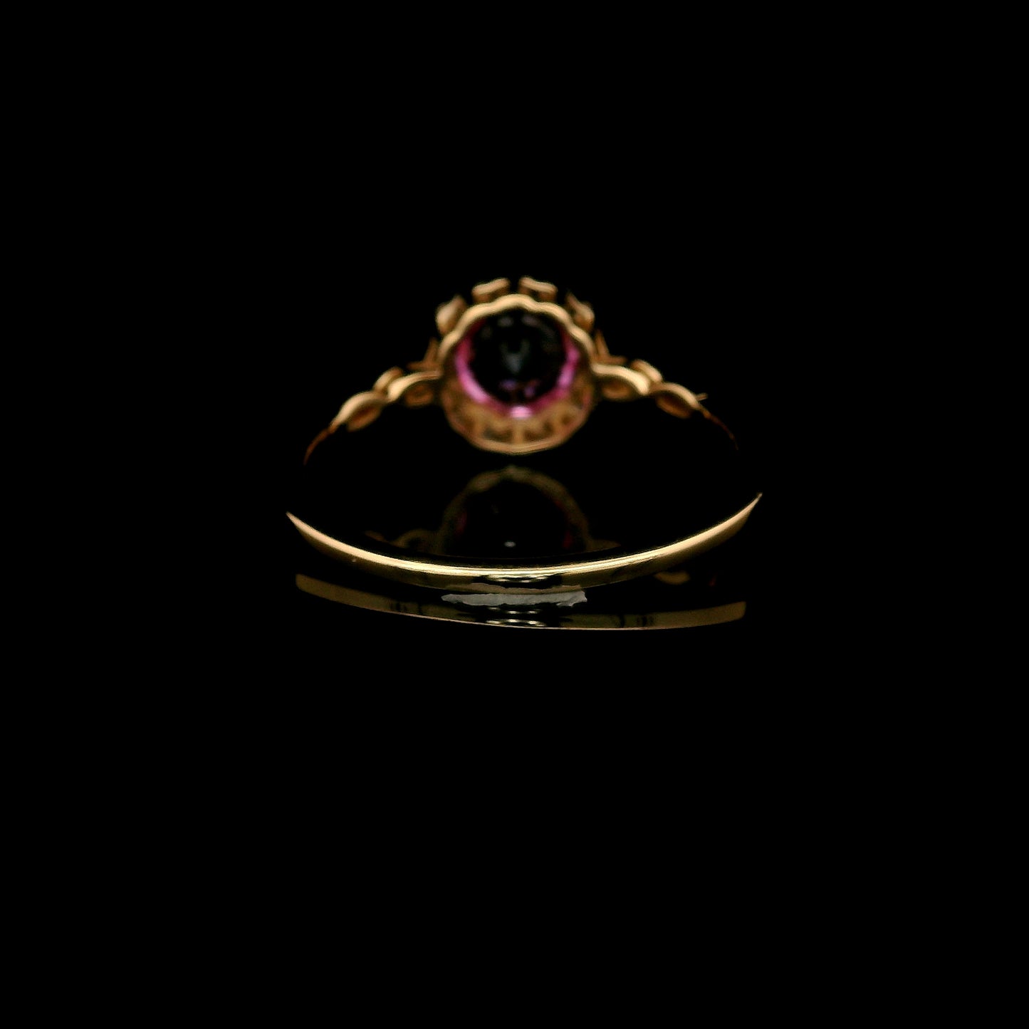 1.23 Ct Round Mixed Cut Lab Grown Pink Sapphire 14K Gold Ring