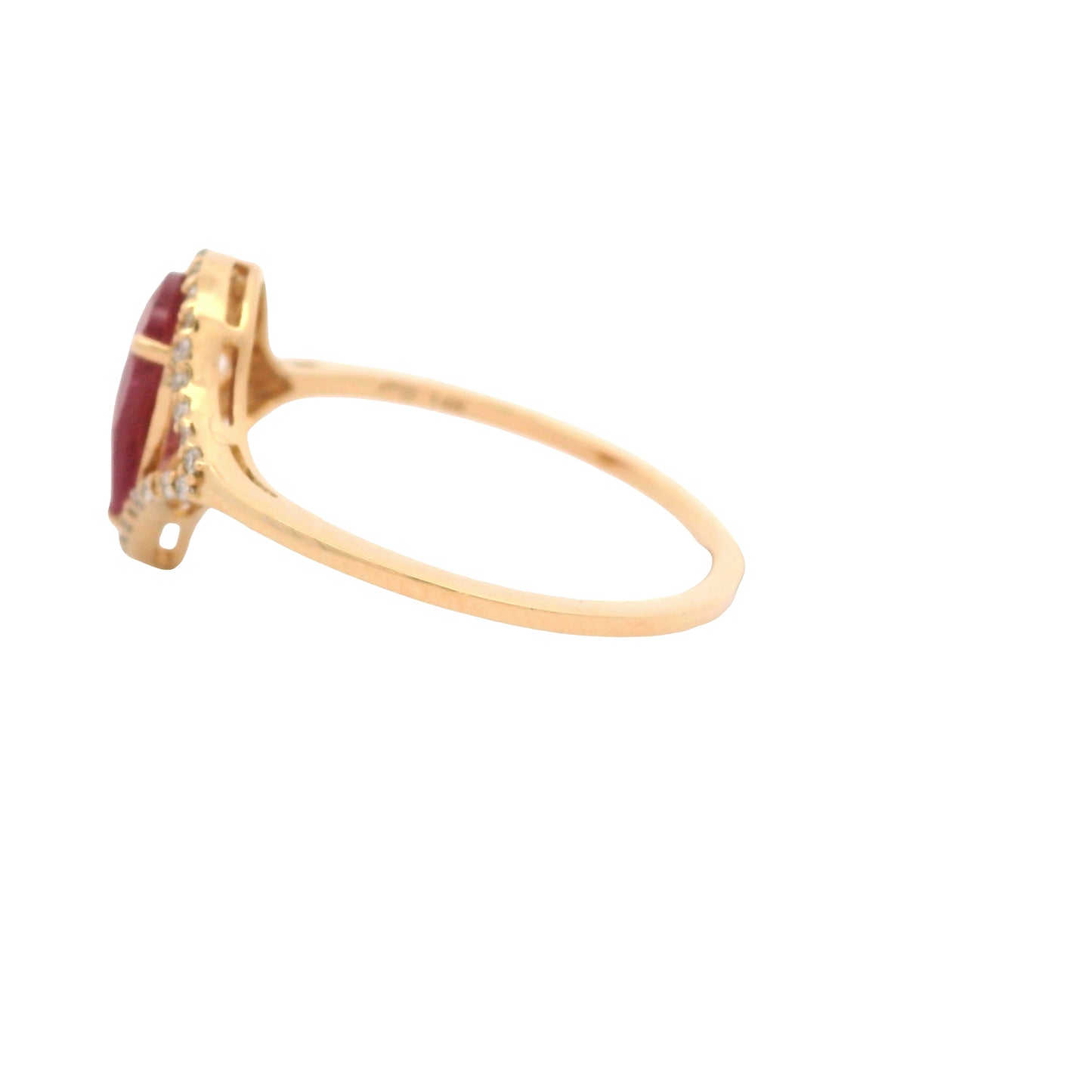 1.32 Ct Pear Mixed Cut Natural Corundum Ruby 14K Gold Ring