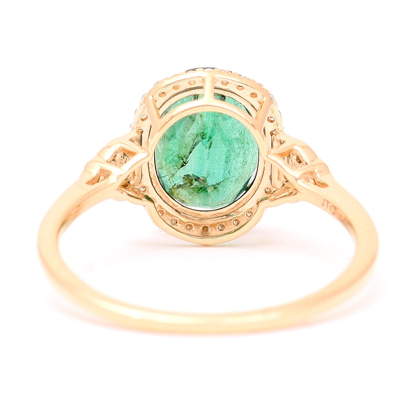 2.40 Ct Oval Mixed Cut Natural Emerald 14K Gold Ring