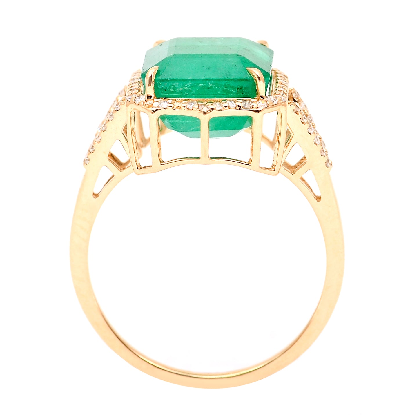 5.51 Ct Octagon Natural Emerald 14K Gold Ring