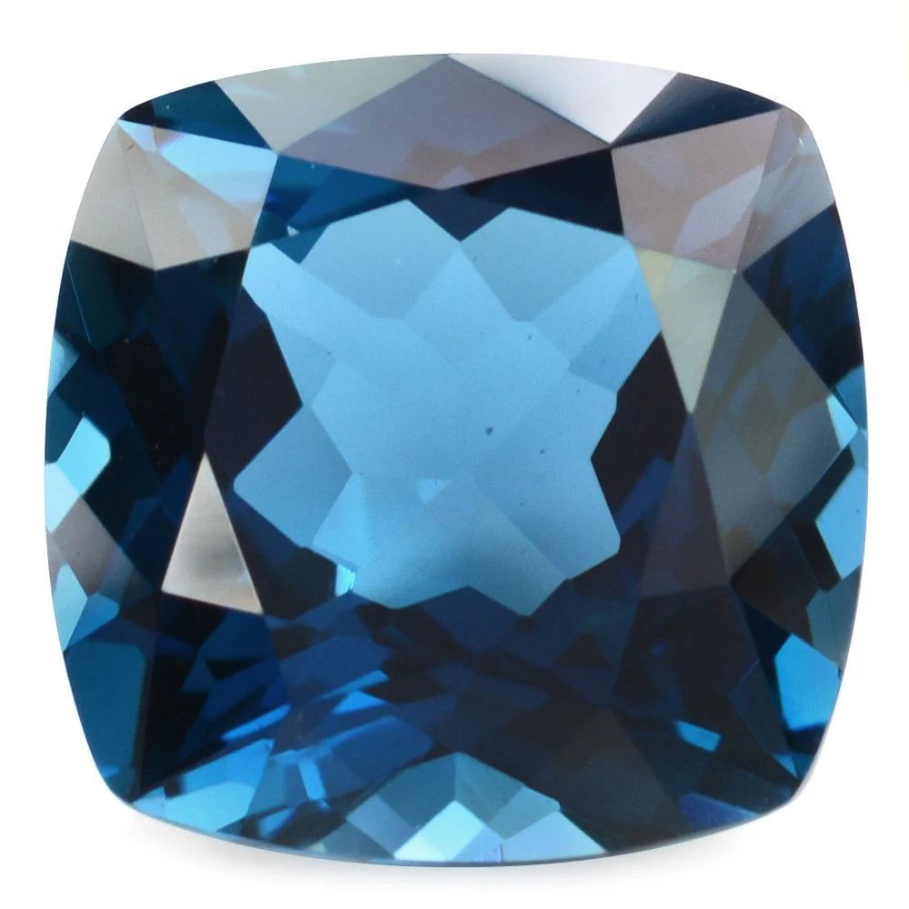 29.27 Carats London Blue Topaz Cushion Loose Gemstone