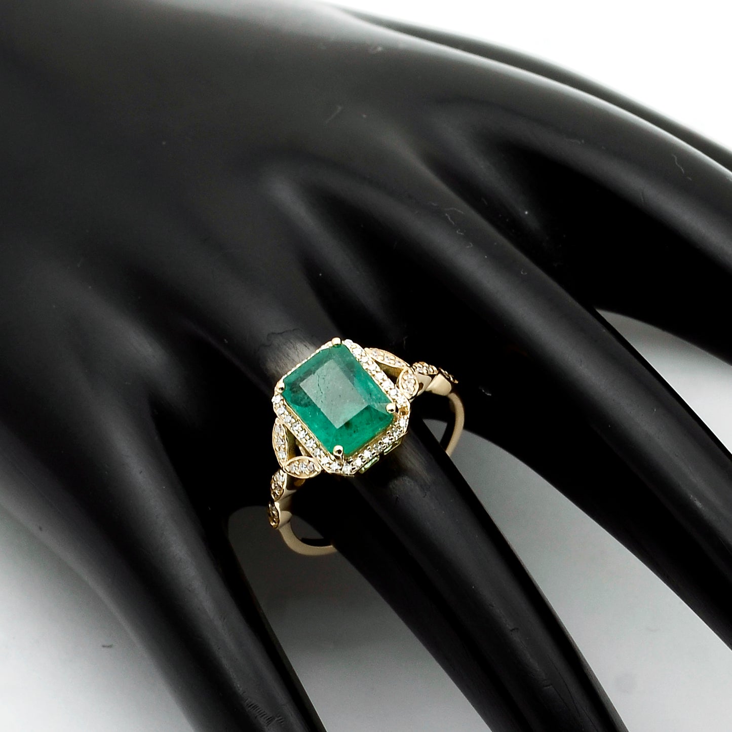 2.28 Ct Octagon Natural Emerald 14K Gold Ring