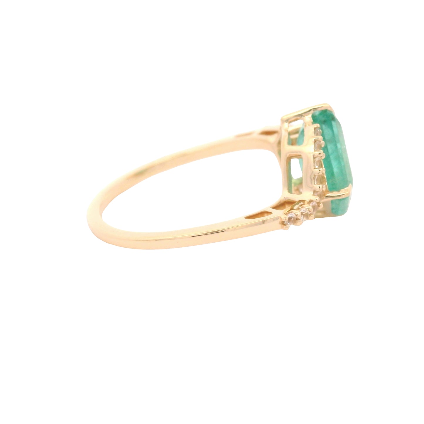 2.32 Ct Octagon Emerald 14K Gold Ring