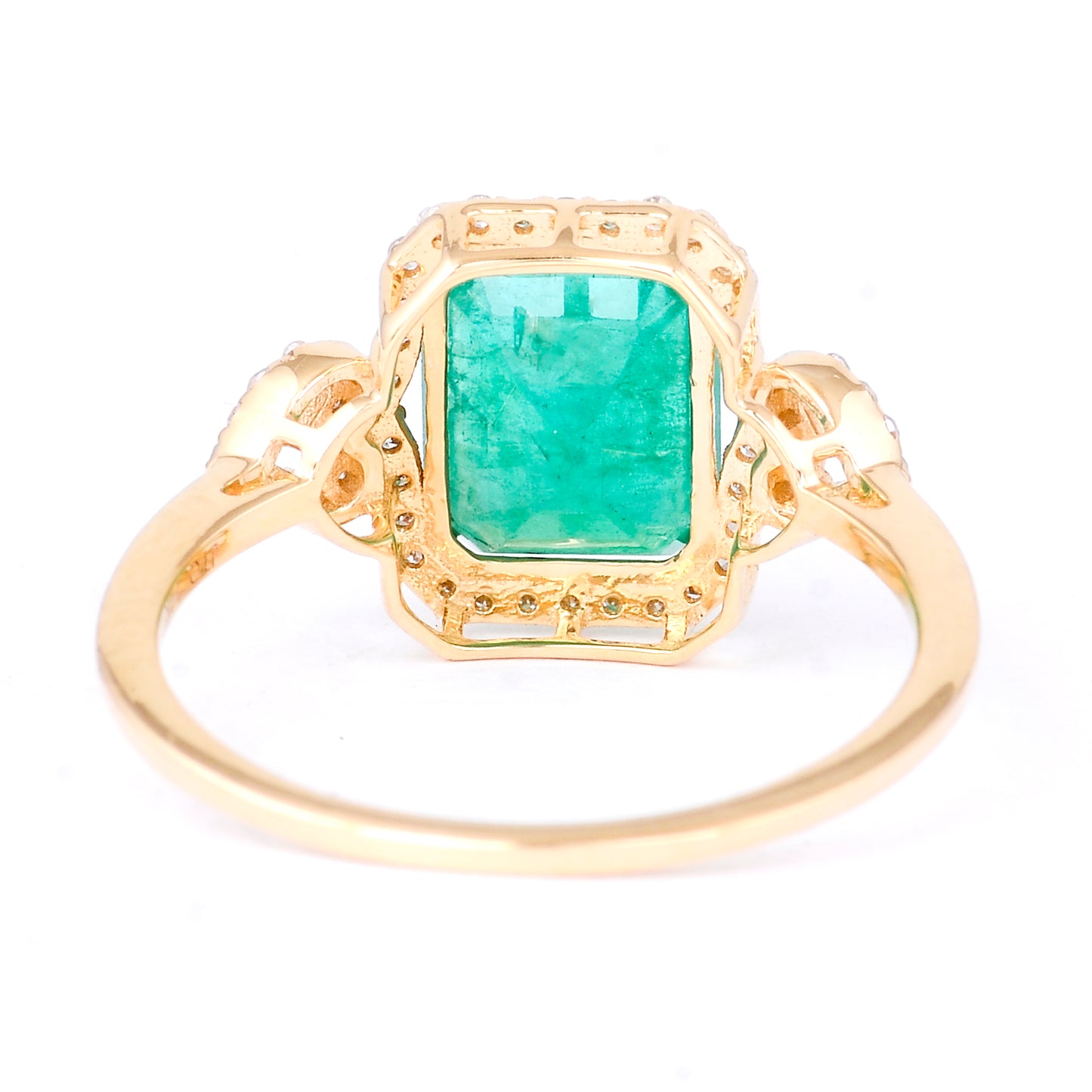 2.48 Ct Octagon Natural Emerald 14K Gold Ring
