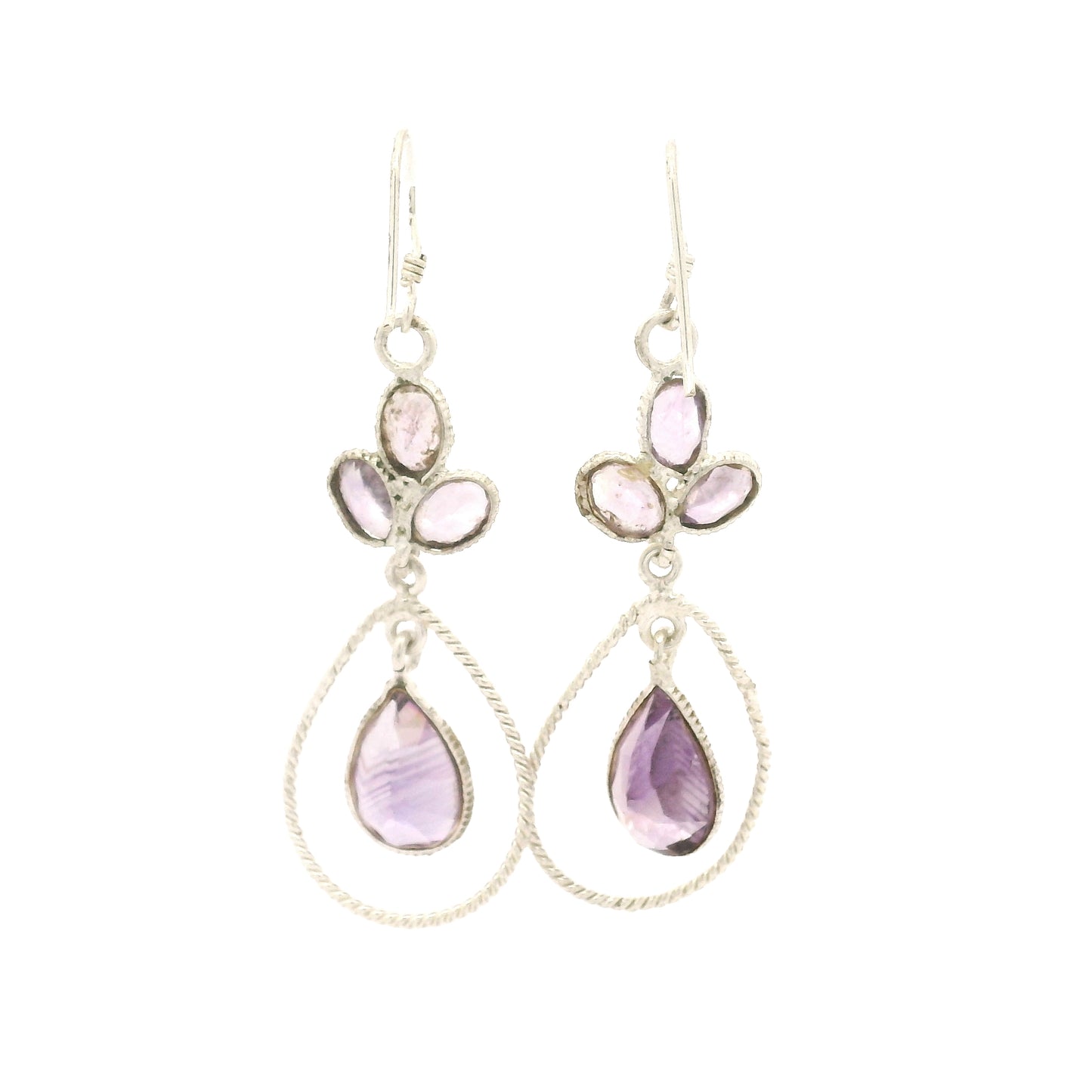 10.63 Ct Amethyst 925 Sterling Silver Earrings
