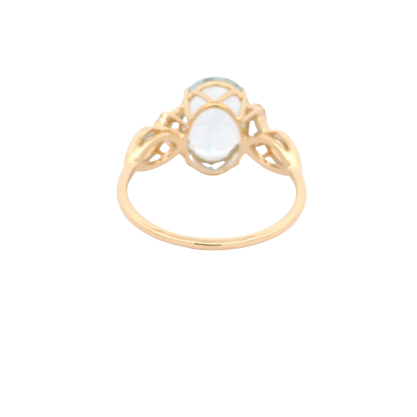 3.08 Ct Oval Aquamarine 14K Gold Ring