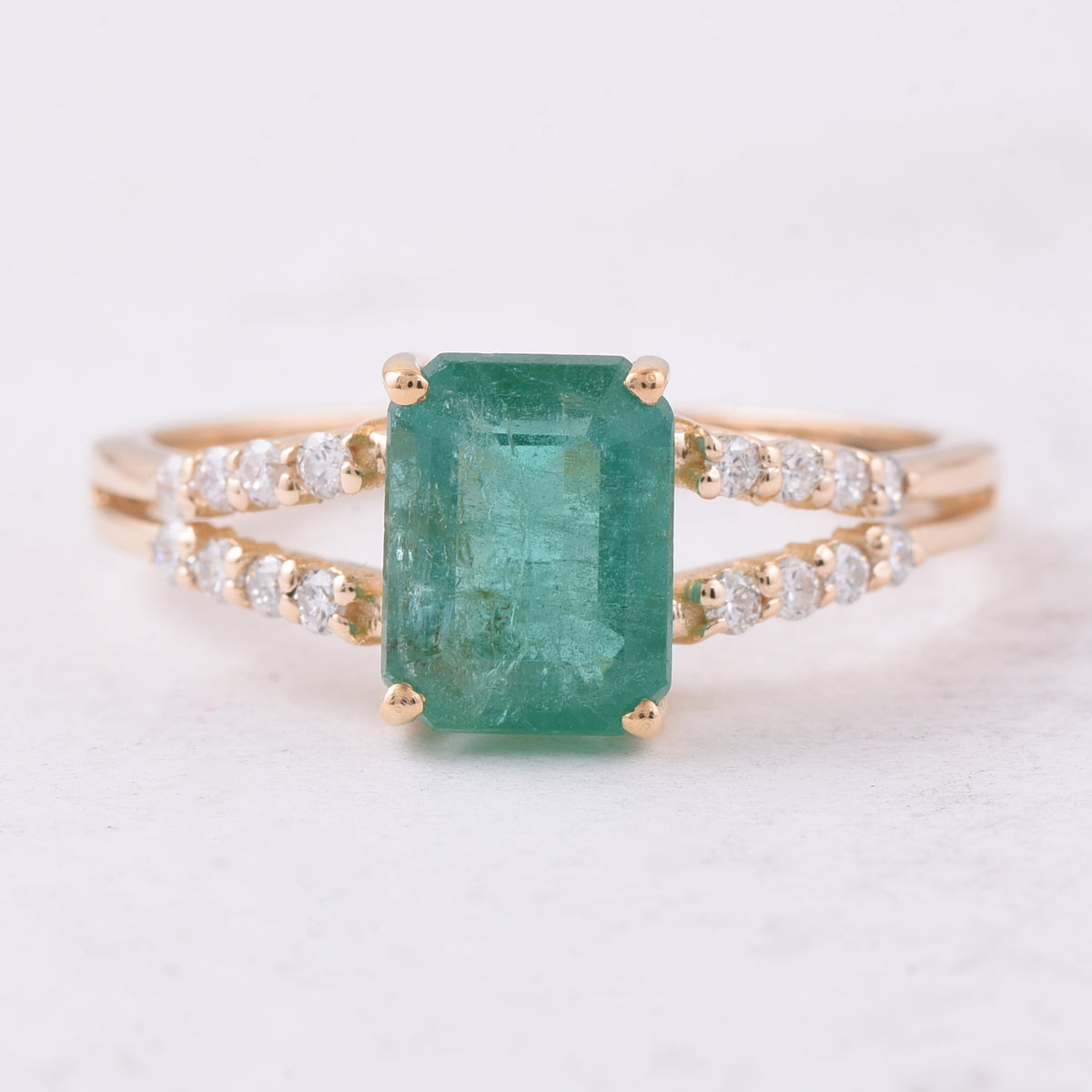 1.99 Ct Octagon Emerald 14K Gold Ring