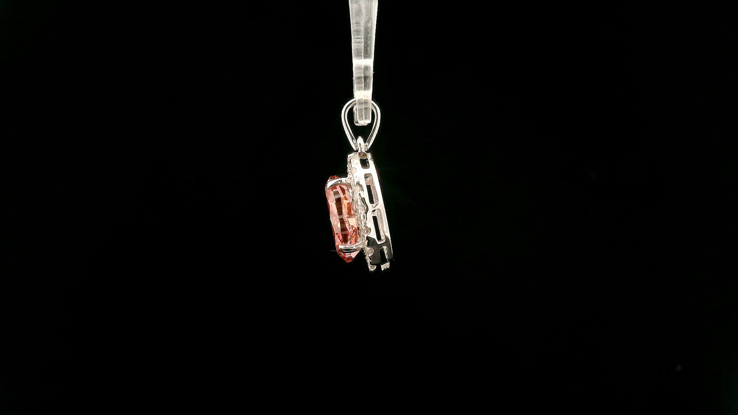 2.45 Carats Pink Lab Grown Diamond 14K Gold Pendant