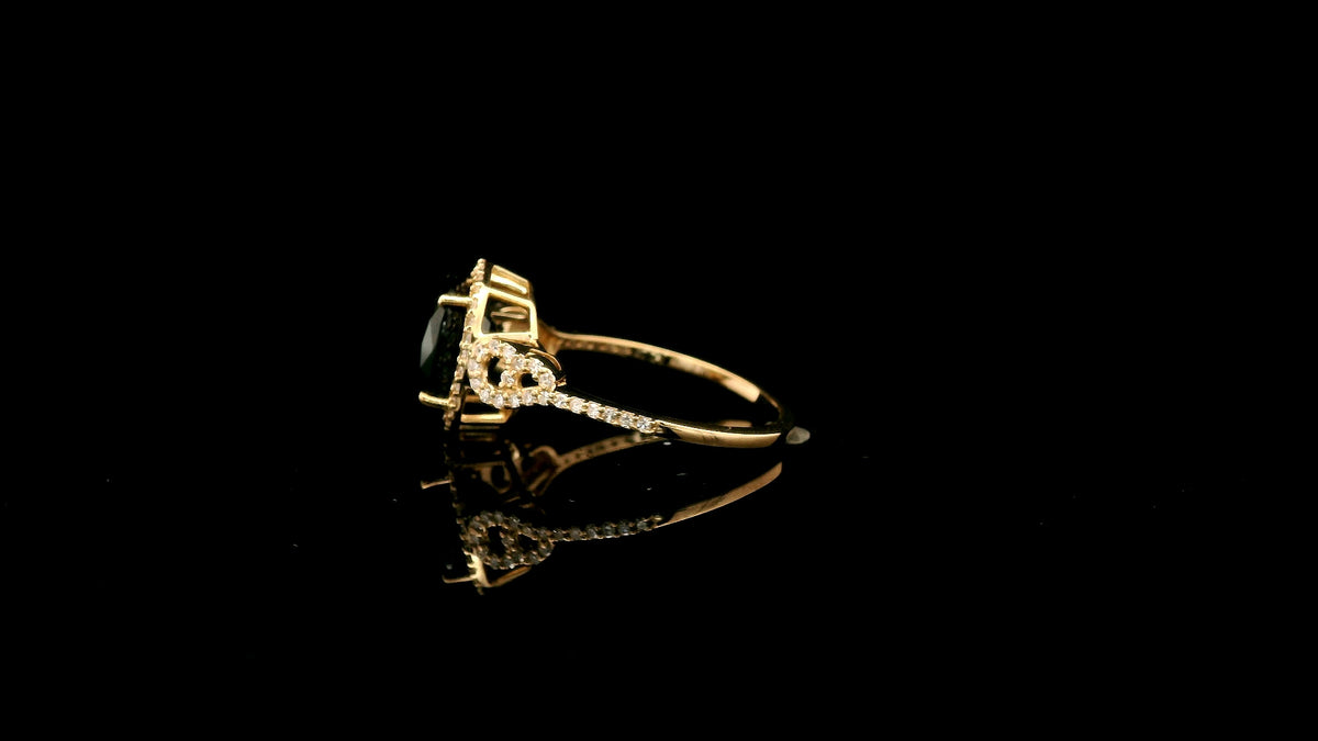3.13 Ct Oval Natural Sapphire 14K Gold Ring