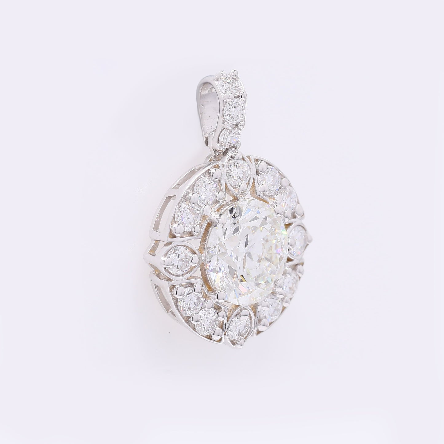 2.08 Carats Lab Grown Diamond 14K Gold Pendant