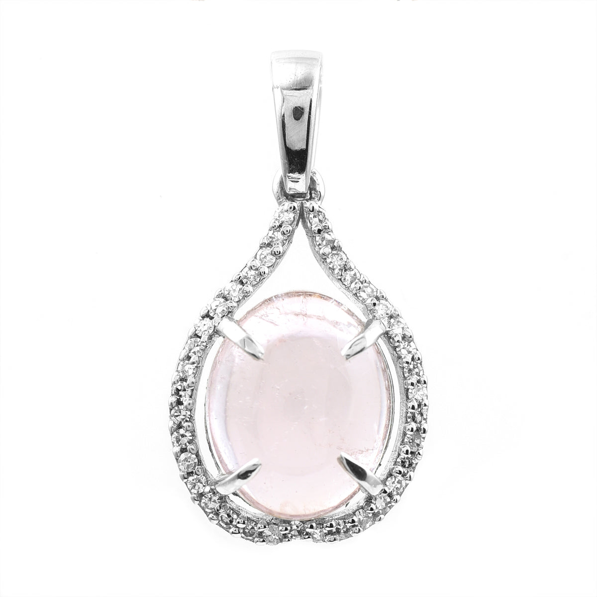 2.74 Ct Oval Cabochon Cut Natural Tourmaline 950 Platinum Pendant
