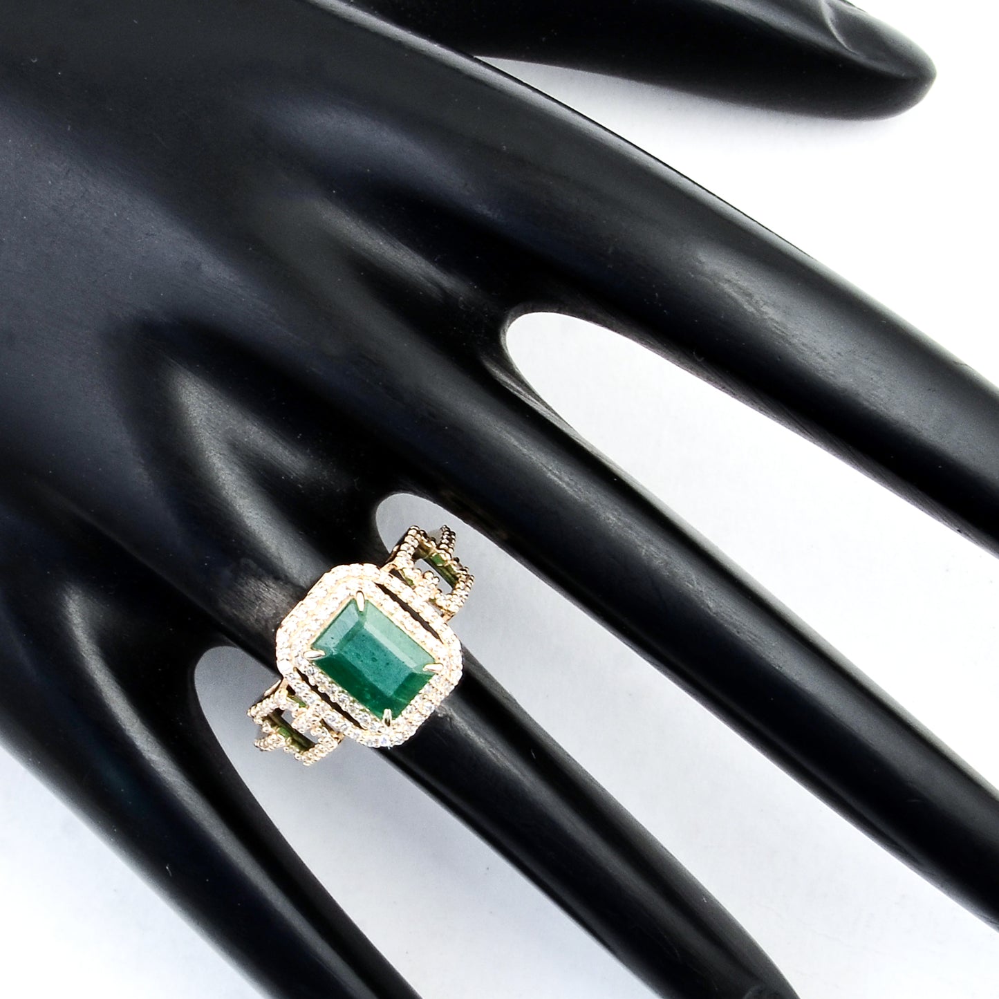 2.05 Ct Emerald Cut Natural Beryl Emerald 14K Gold Ring