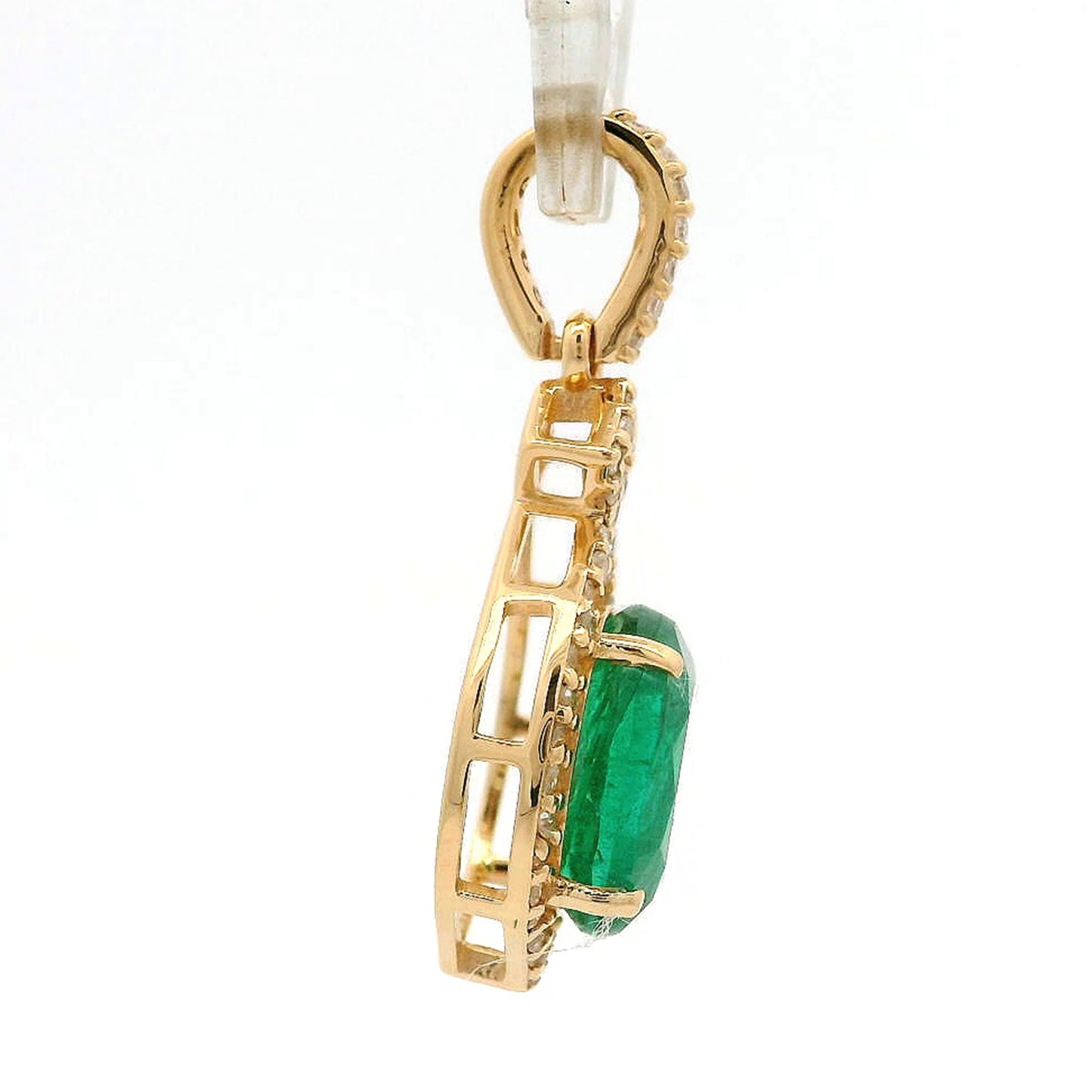 1.82 Ct Oval Emerald 14K Gold Pendant