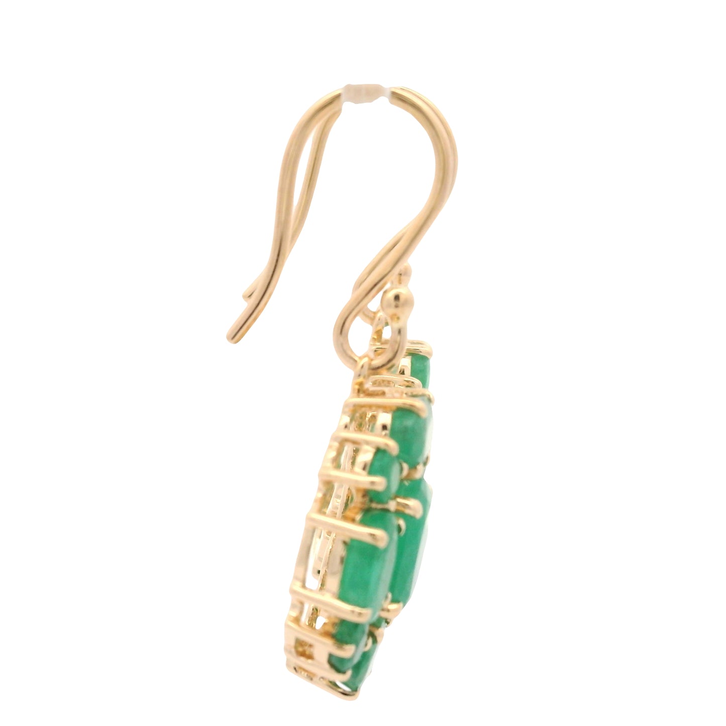 6.70 Ct Oval Emerald 14K Gold Earrings