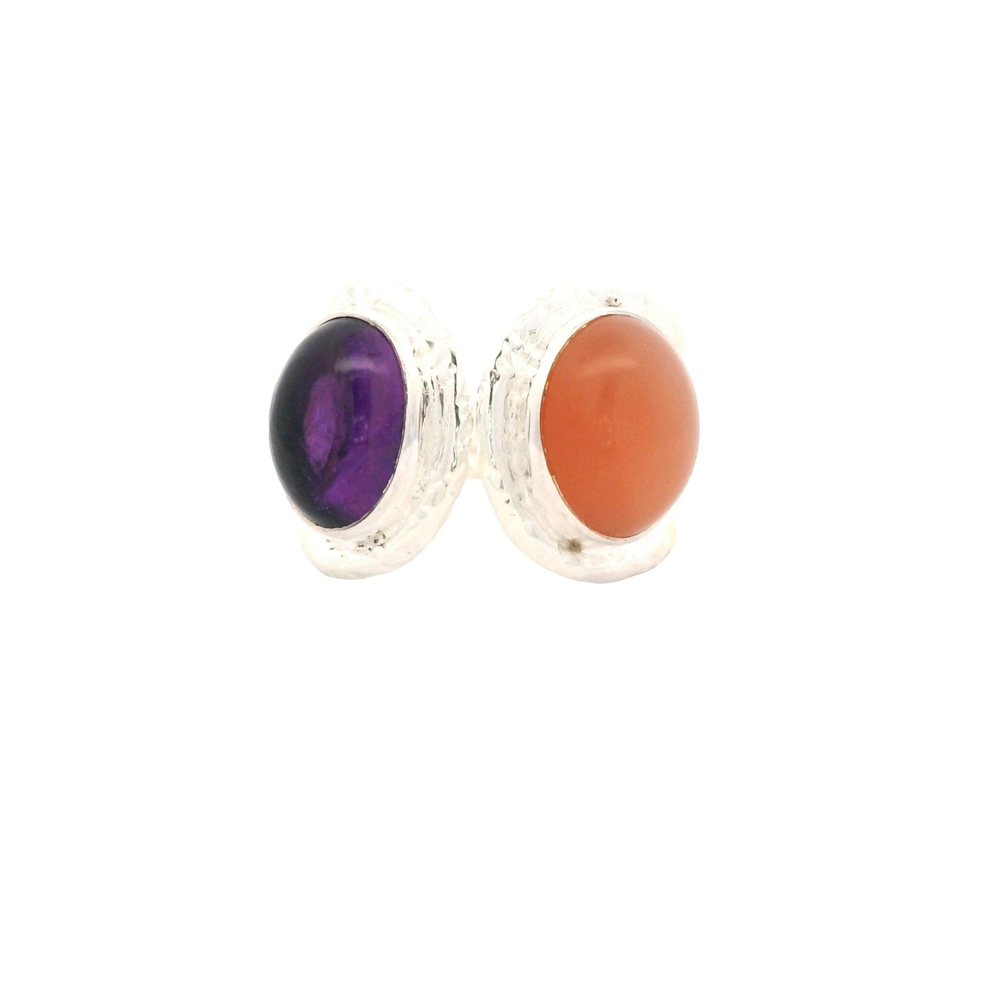 12.63 Ct Amethyst, Moonstone 925 Sterling Silver Ring