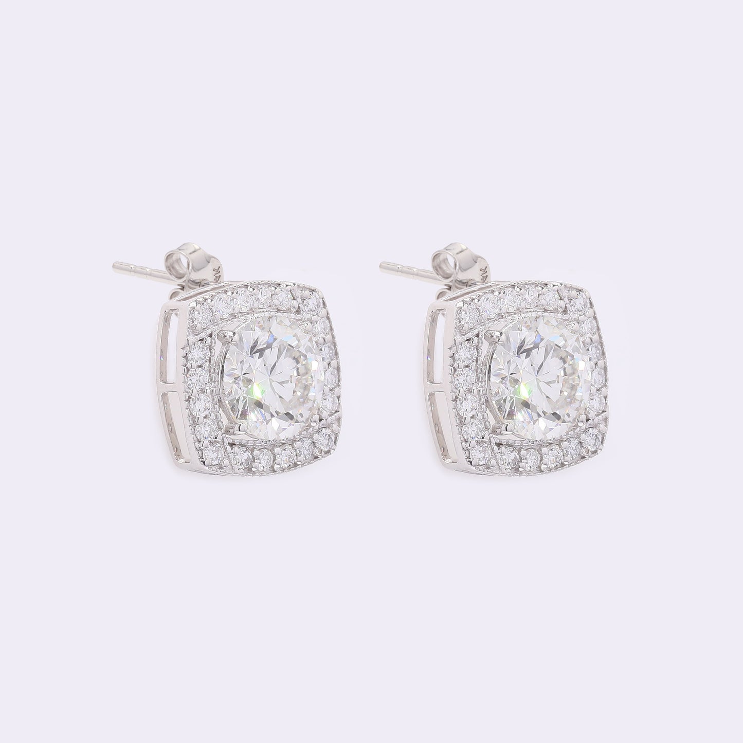 3.58 Carats Lab Grown Diamond 14K Gold Earrings