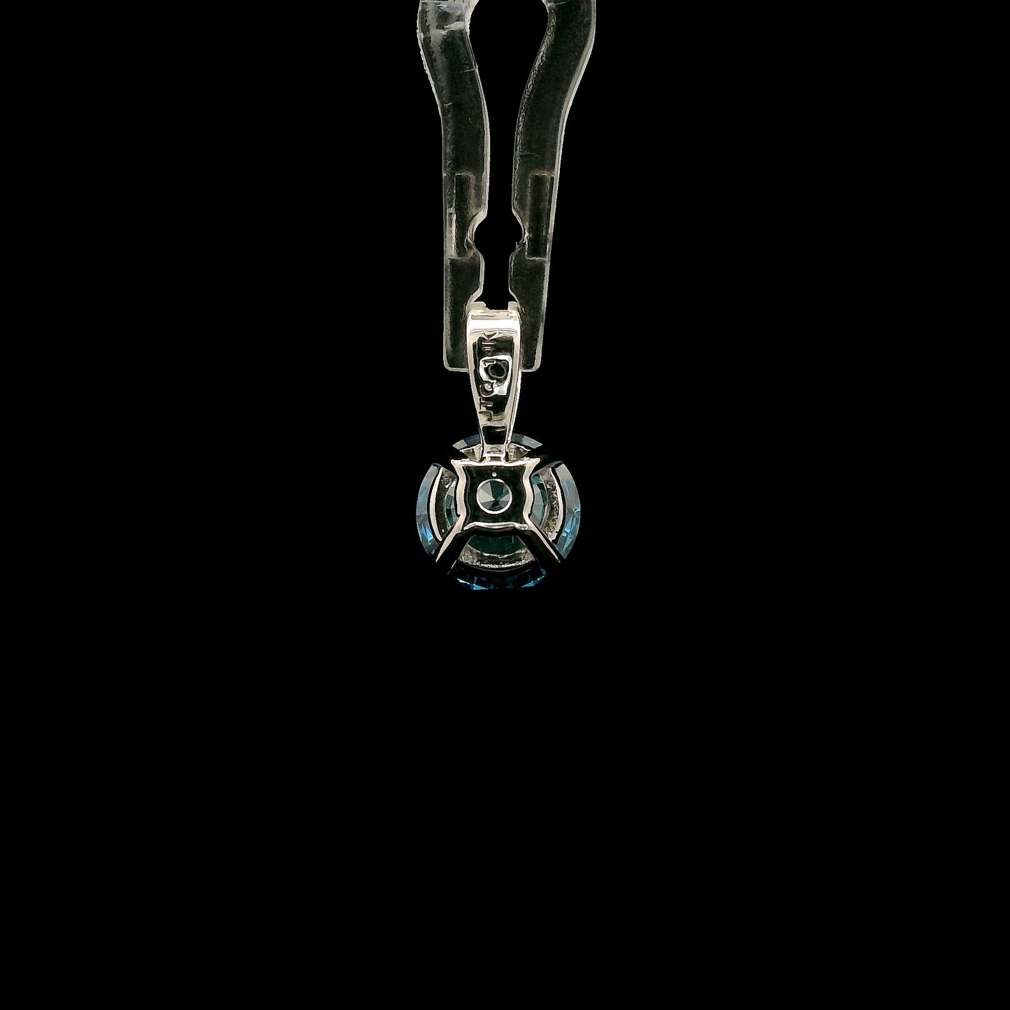 1.58 Carats Blue Lab Grown Diamond 14K Gold Pendant
