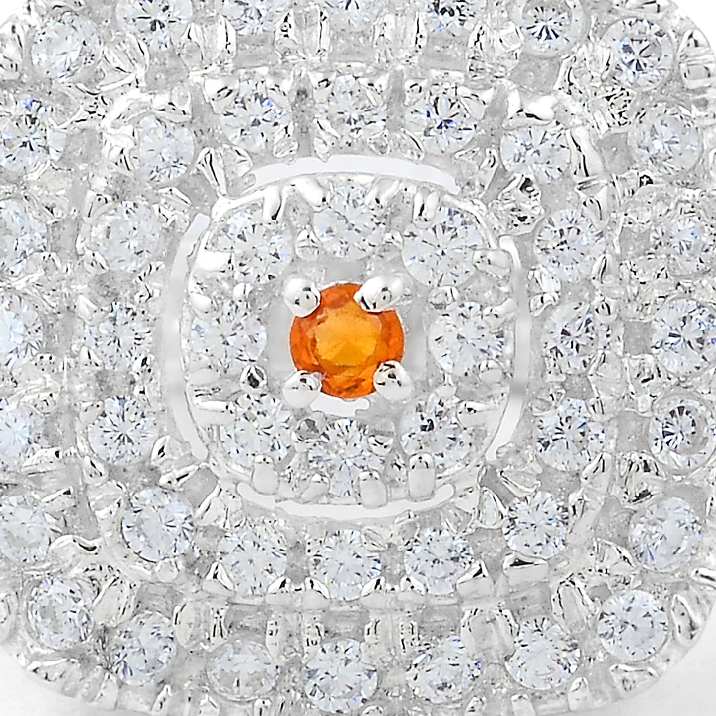 2.16 Ct Round Citrine, Cubic Zirconia 925 Sterling Silver Ring