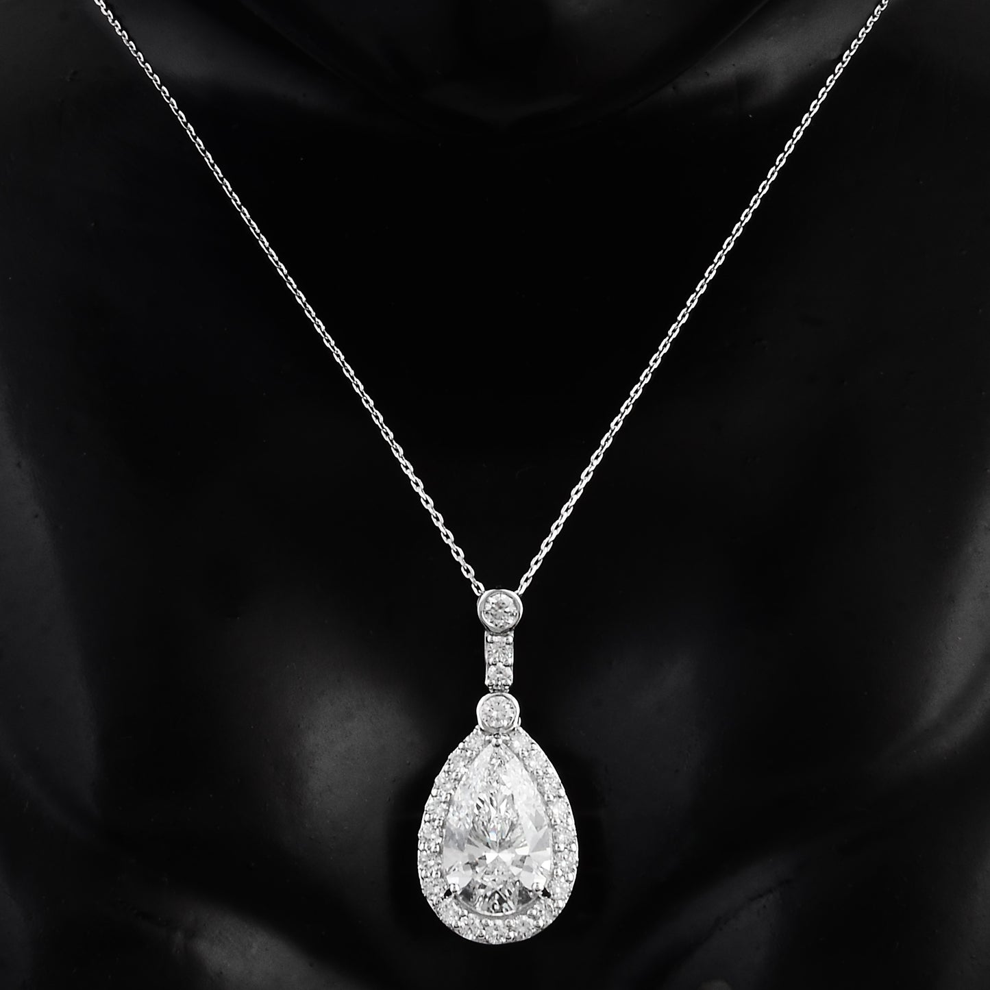 3.74 Carats Lab Grown Diamond 14K Gold Pendant