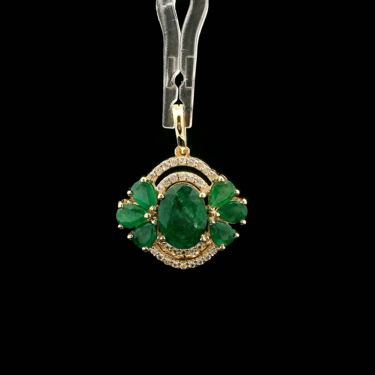 2.15 Ct Oval Emerald 14K Gold Pendant