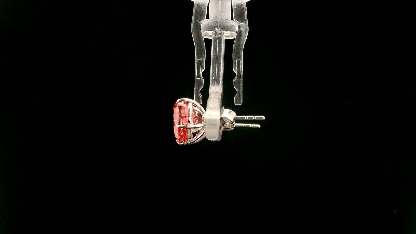 4.17 Carats Pink Lab Grown Diamond 14K Gold Earrings