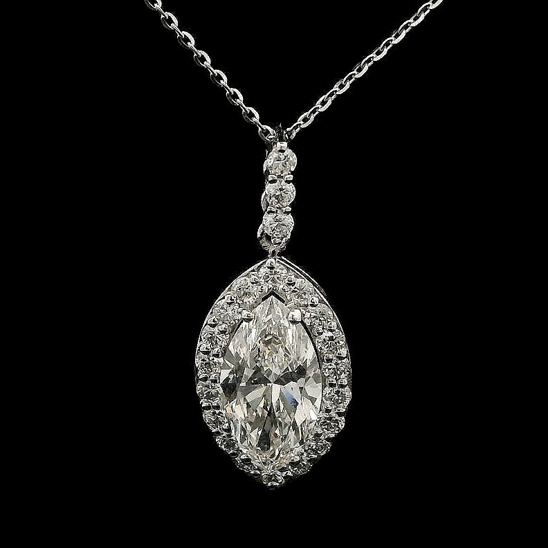 2.49 Carats Lab Grown Diamond 14K Gold Pendant